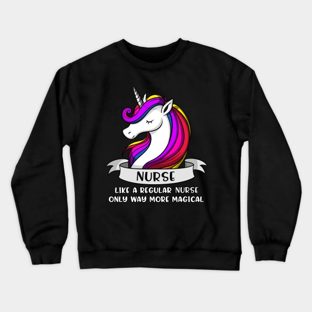 Unicorn Nurse Crewneck Sweatshirt by underheaven